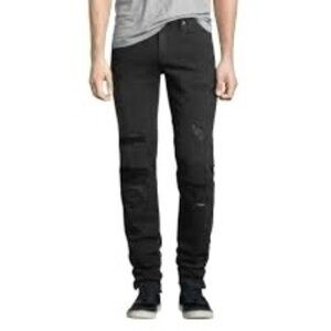 Frame Denim Mens Black Buxton‎ L Homme Skinny Distressed Jeans Size 32